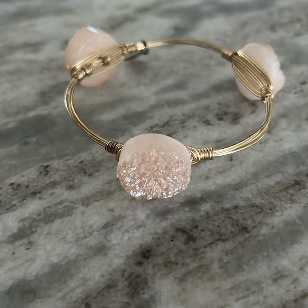 Bourbon and Boweties Round Champagne Druzy